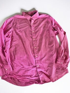 Chaps Button Up Shirt for Men Red Check Stretch Easy Care L